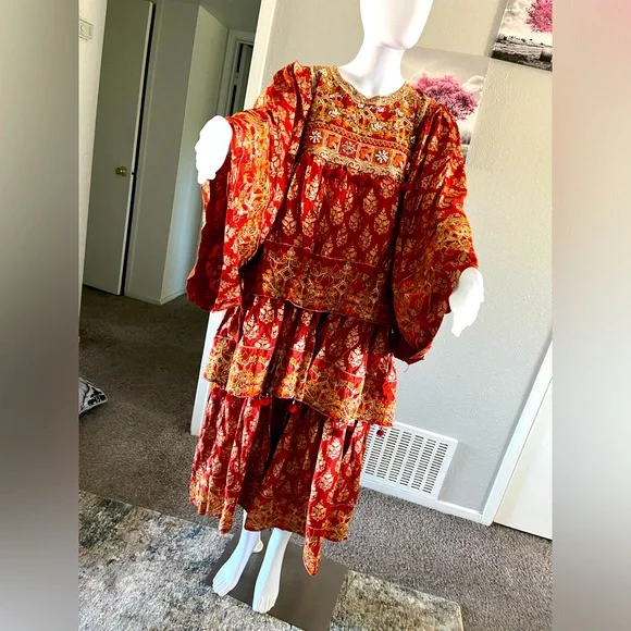 Indian Dress, Pakistani Dress, Punjabi Dress,Afghani Dress, Long Dress, Selwar | Color: Orange/Red | Size: L | Pm-69069196's Closet